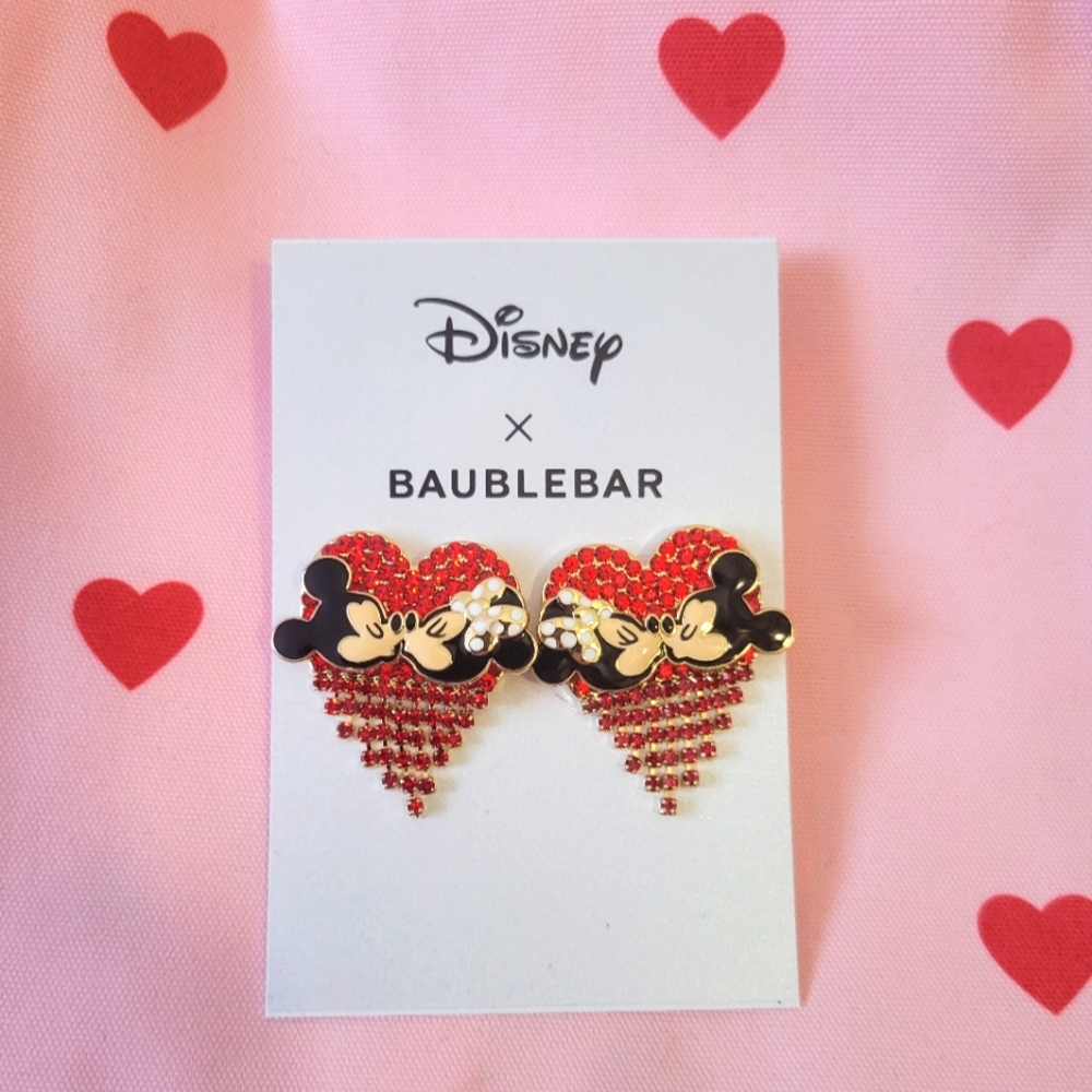 New Disney x BAUBLEBAR  Valentine's Day Minnie & Mickey Rhinestone Earrings ♥️